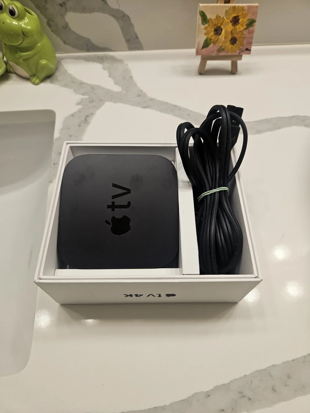 Apple TV 4K Streaming Player with Black Cable